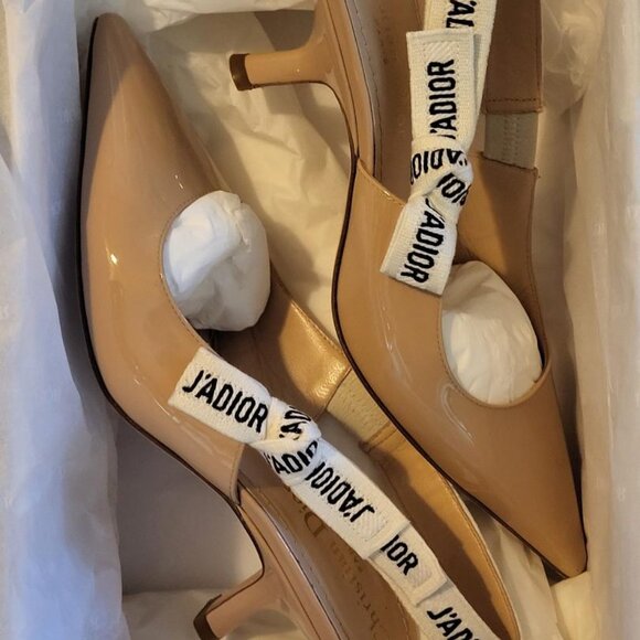 Christian Dior J'ADIOR Slingback Low Pump Nude Patent, US Size 5.5 - Picture 3 of 9